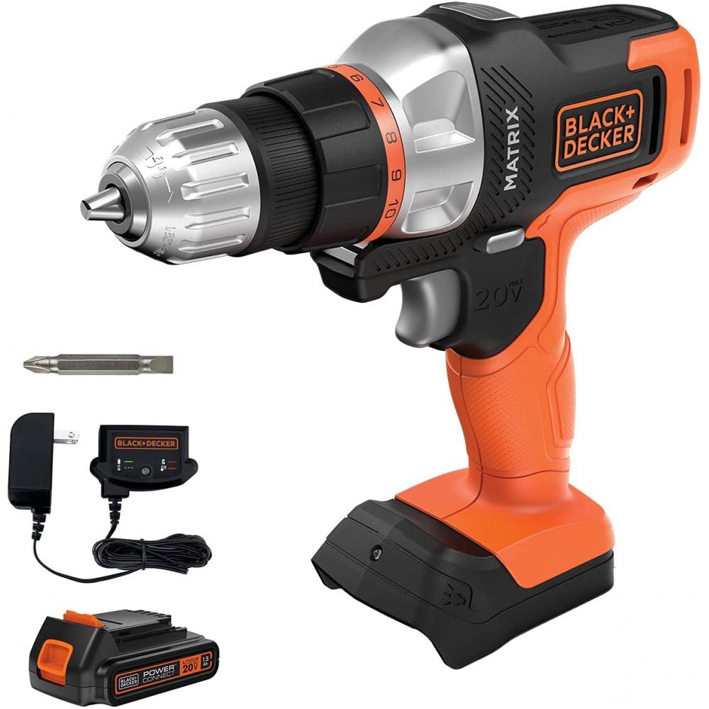 BLACK&DECKER 20 V MAX MATRIX - Destornillador/perforadora  con 1 baterías de litio