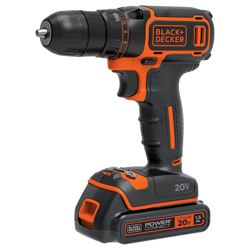 Black&Decker ‎BDCDD120C Taladro inalámbrico 20V 1.5 Amperios - Alimentación batería de litio