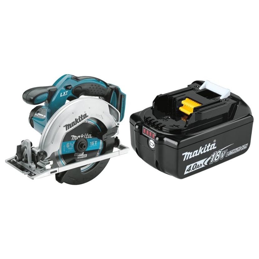 Makita XSS02Z Sierra circular iones de litio LXT  18 V 6-1/2"- Batería Makita iones de litio de 18V 4,0 Ah