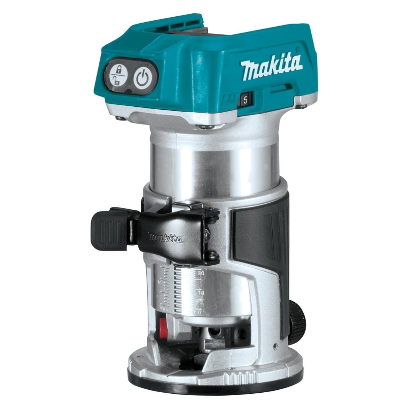 Makita ‎XTR01Z Enrutadorr compacto sin escobillas inalámbrico 18V - Alimentación batería de litio