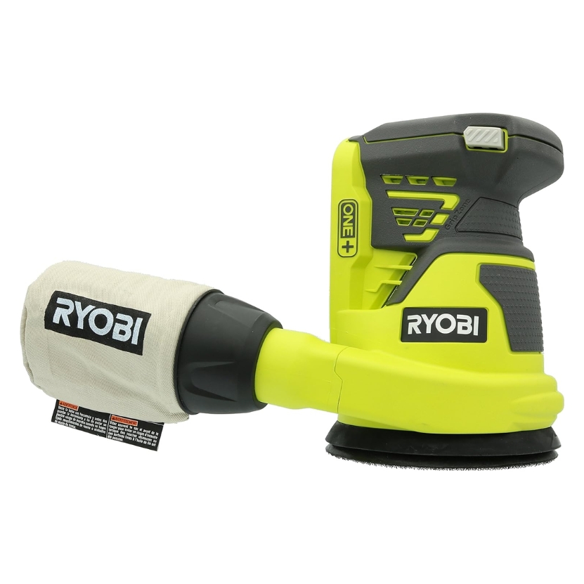 Ryobi P411 One+ Ljadora inalámbrica Random Orbit 18V - Alimentación Batería litio