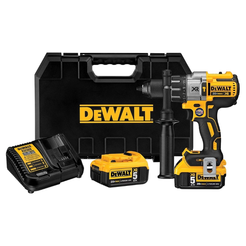 DeWALT DCD996P2 Taladro de martillo sin escobillas 20V max XR litio Ion (2) Baterías ion de litio